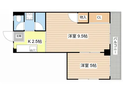 宮本町ビル(2K/3階)の間取り写真