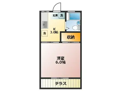 ハウス司(1K/2階)の間取り写真