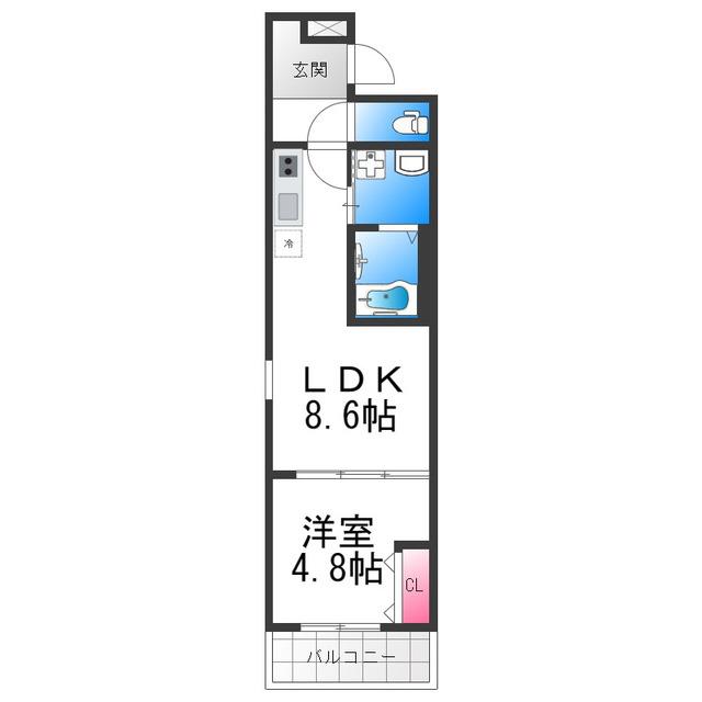 フジパレス百舌鳥駅東(1LDK/1階)の間取り写真