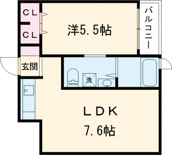 リーベ上東雲(1LDK/5階)の間取り写真