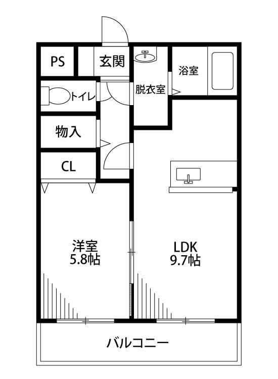 アビタシオン(1LDK/1階)の間取り写真