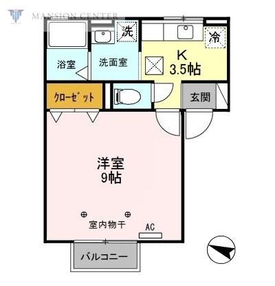 モア紫竹(1K/1階)の間取り写真