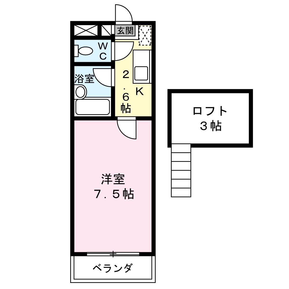 サンライズツツミ(1K/1階)の間取り写真