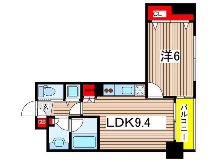 センチュリー菊川(1LDK/3階)の間取り写真