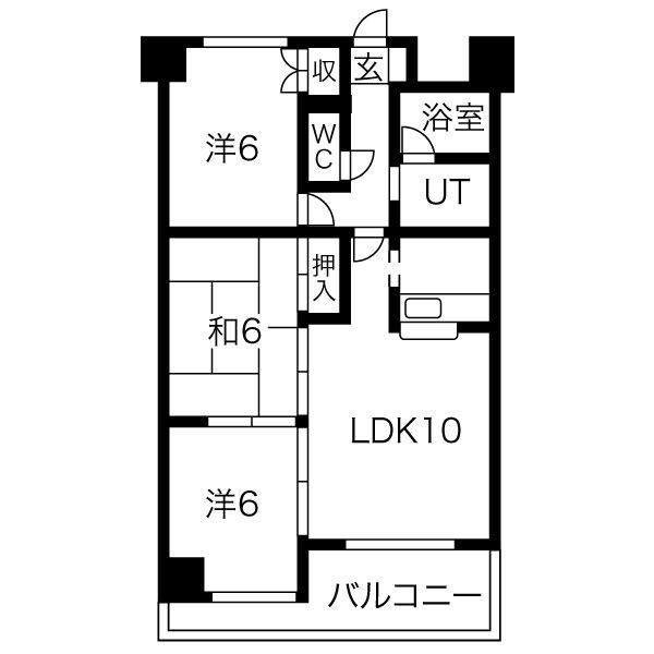 ベルサエレンシア(3LDK/2階)の間取り写真