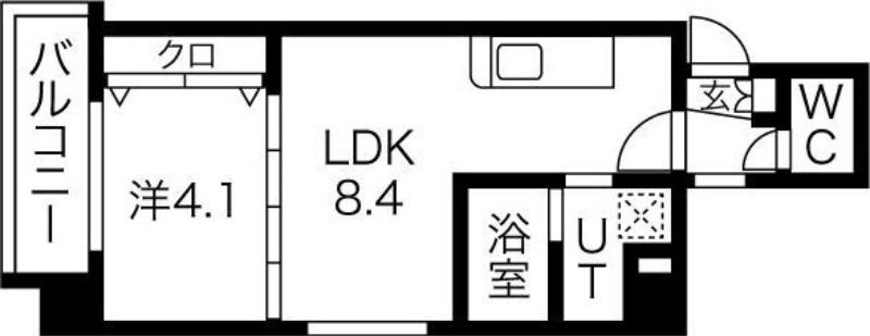 クラッセ北大前III(1LDK/3階)の間取り写真