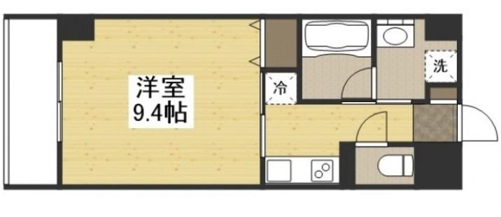 リビンコートSTUDIO奉還町ウエスト(1K/1階)の間取り写真