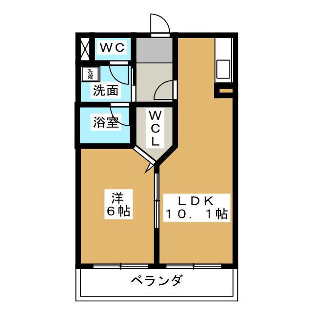 HERO KW(1LDK/3階)の間取り写真