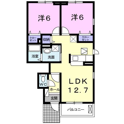 スーオプレッソ(2LDK/1階)の間取り写真