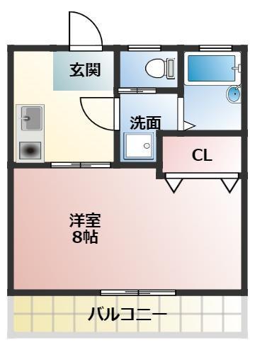 ラフォーレ新屋敷(1K/1階)の間取り写真