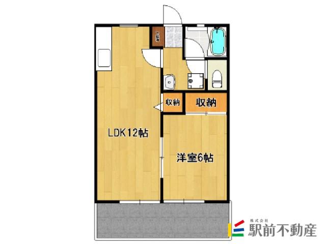 ハイツ旗崎(1LDK/1階)の間取り写真