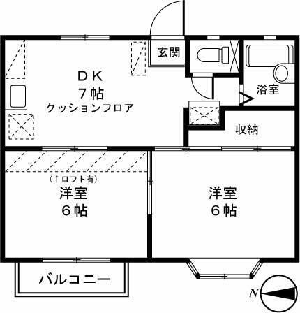 ジュネス・サトー(2DK/2階)の間取り写真