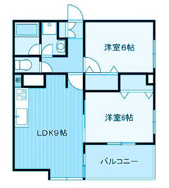 グレードI葉山(2LDK/2階)の間取り写真