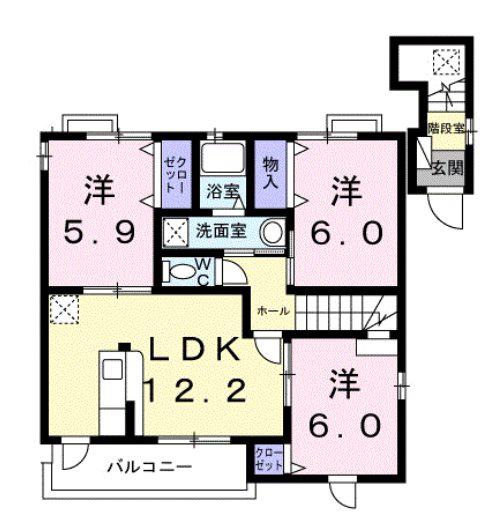 JR東海道本線 天竜川駅 徒歩25分 2階建 築19年(3LDK/2階)の間取り写真