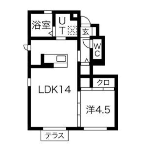 メゾン ラ・セーヌ(1LDK/1階)の間取り写真