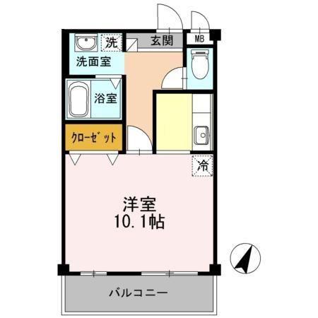 オルテンシア(ワンルーム/1階)の間取り写真