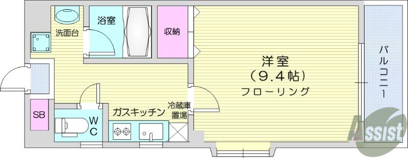 ハイツグロー(1K/2階)の間取り写真