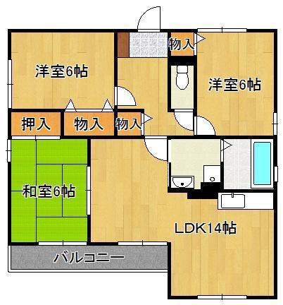 スターリーシェルエーグル(3LDK/1階)の間取り写真