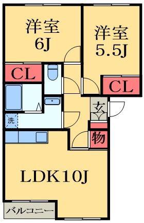 パストラル(2LDK/2階)の間取り写真