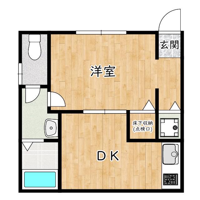 サニーハイツ(1DK/2階)の間取り写真