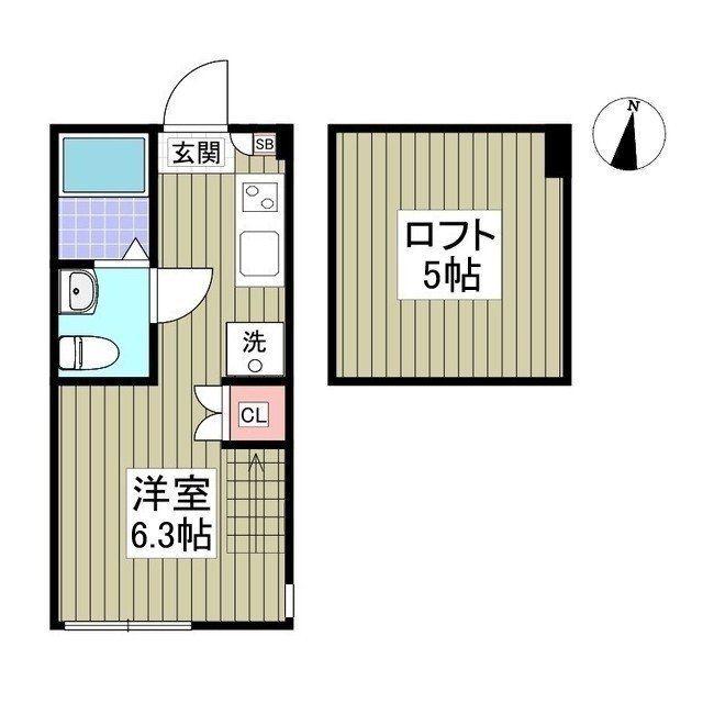 ヴィルナタル(ワンルーム/1階)の間取り写真