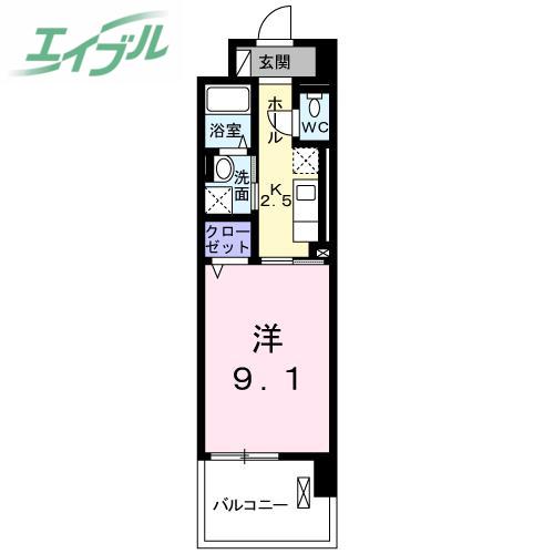 MODE EIGHTI(1K/1階)の間取り写真