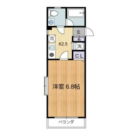 エクセルコート成城(1K/1階)の間取り写真