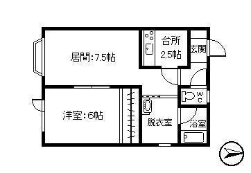 すずらんハイツ(1LDK/1階)の間取り写真