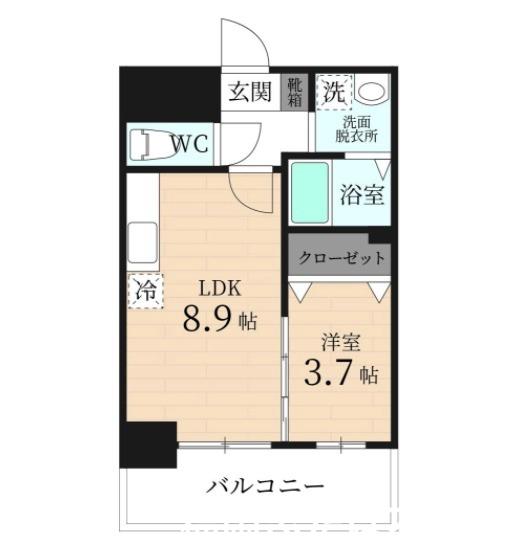 GRANDEUR住吉 弐番館(1LDK/8階)の間取り写真