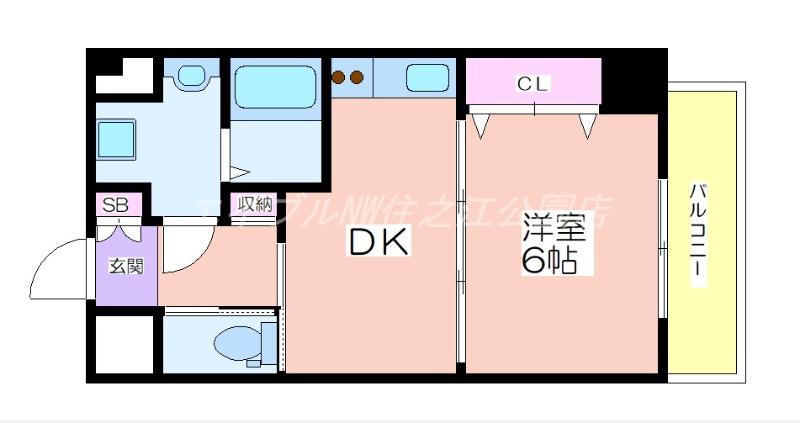 アーバンパーク住之江公園II(1DK/8階)の間取り写真