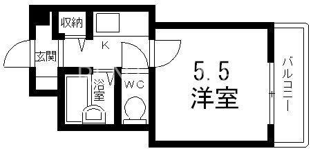 大宝小阪駅前ヴィラデステ(1K/6階)の間取り写真