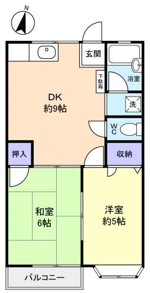 すまいる高津(2DK/2階)の間取り写真