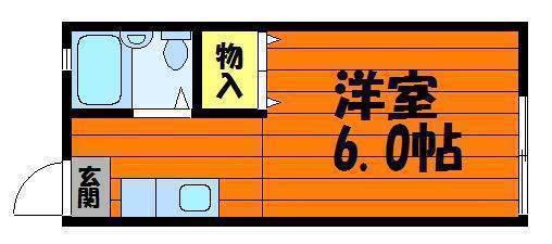 ダックハウス中島A棟(1K/2階)の間取り写真