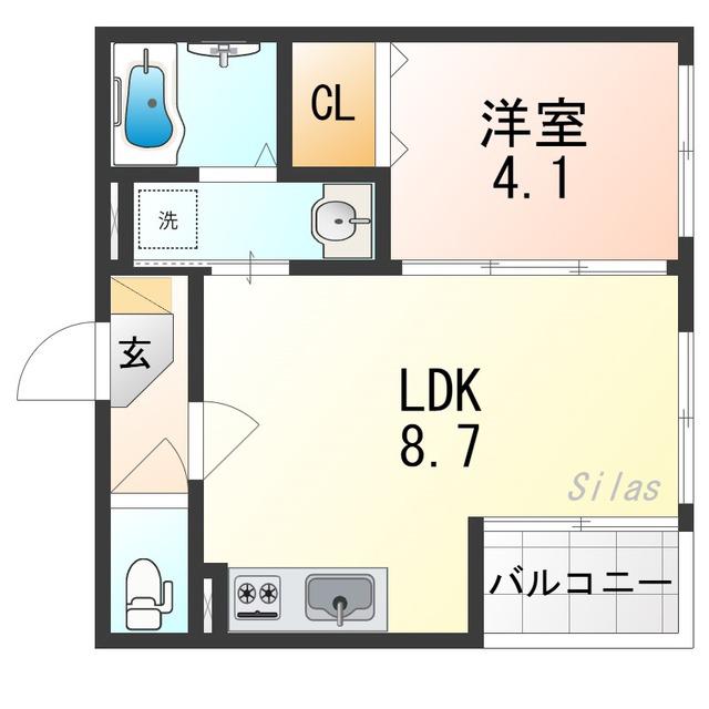 ハーモニーテラスTOWA(1LDK/3階)の間取り写真
