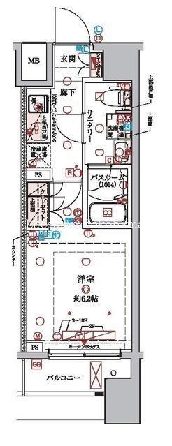 ラクラス横浜(1K/9階)の間取り写真