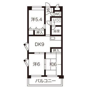メゾンドヨサミ(3DK/3階)の間取り写真