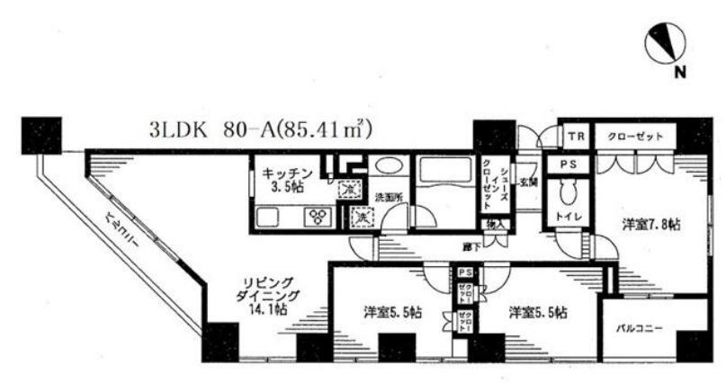 レジディア日本橋馬喰町(3LDK/10階)の間取り写真