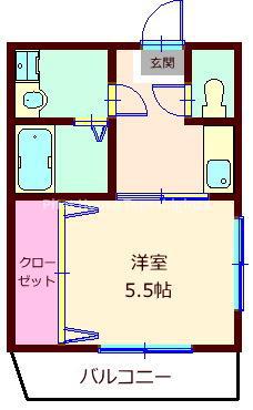 安本第三ビル(1K/3階)の間取り写真
