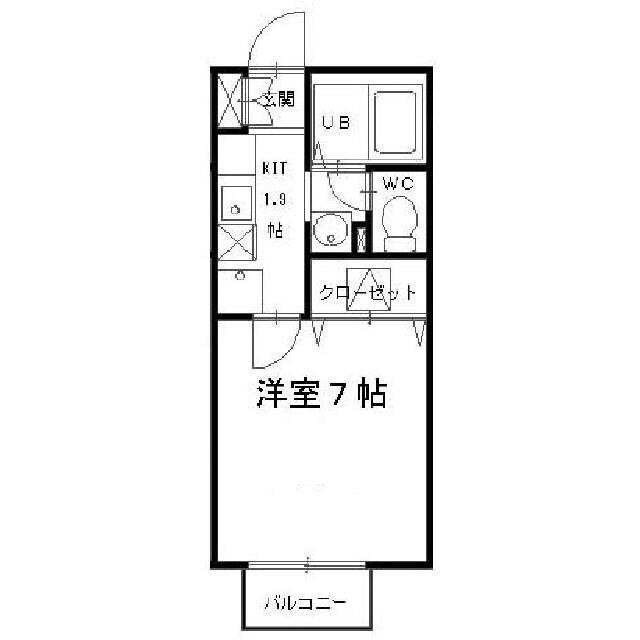 アール・ブラン(1K/1階)の間取り写真