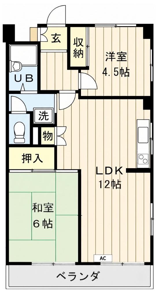 西川口協和ビル(2LDK/2階)の間取り写真