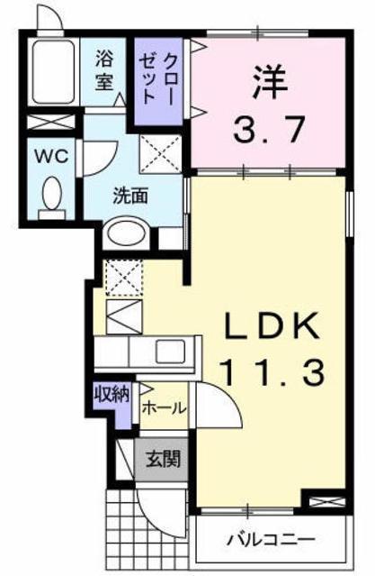 アルト ブリーゼ(1LDK/1階)の間取り写真
