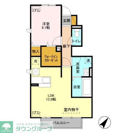 LA・TOUR(1LDK/1階)の間取り写真