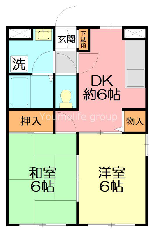 アービスSW(2LDK/1階)の間取り写真