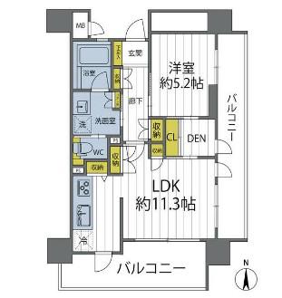 コスモヴィータ蒲田アイリススクエア(1LDK/2階)の間取り写真