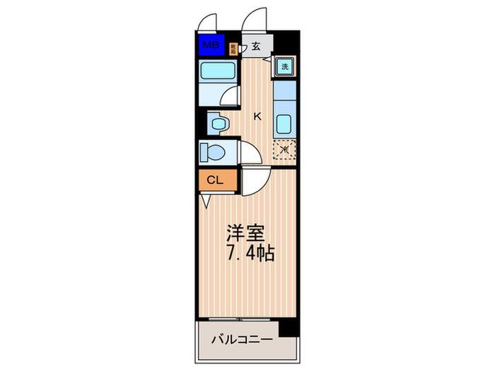 パークサイド西小路(1K/5階)の間取り写真