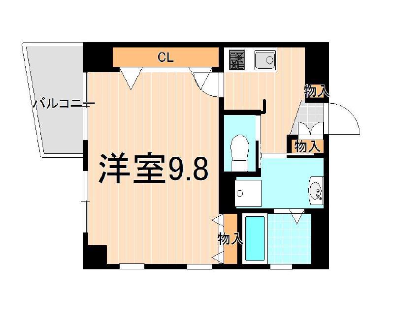 BRIGHT COURT BARRIO(1K/3階)の間取り写真