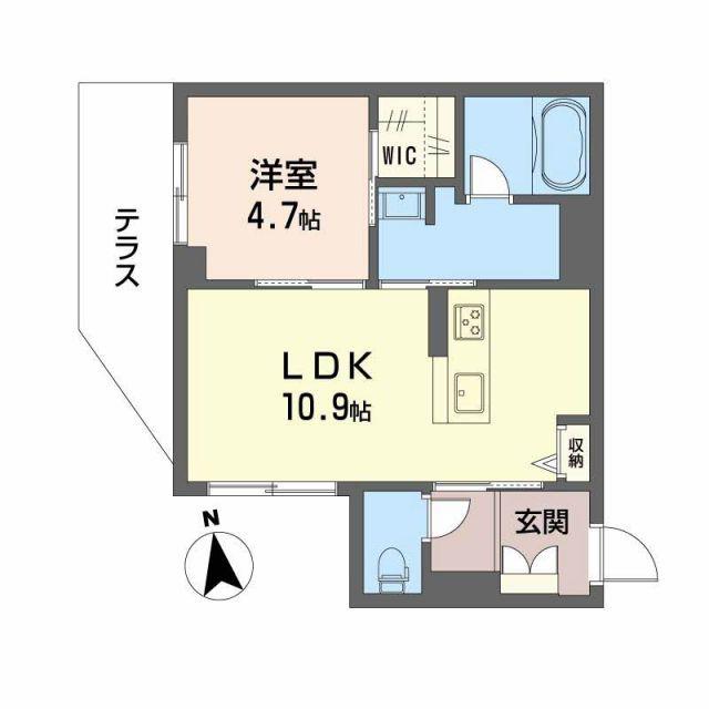 シャーメゾン上野(1LDK/1階)の間取り写真