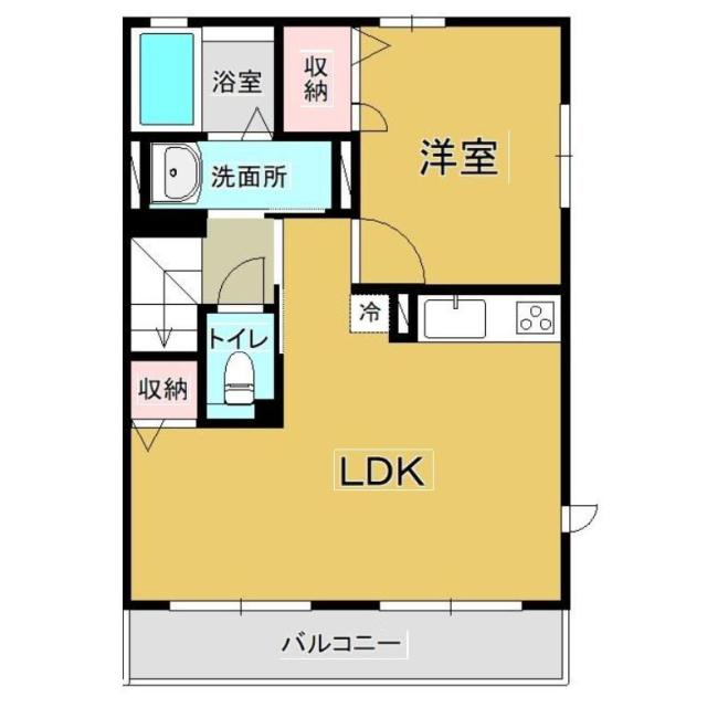 リッツハウス(1LDK/2階)の間取り写真