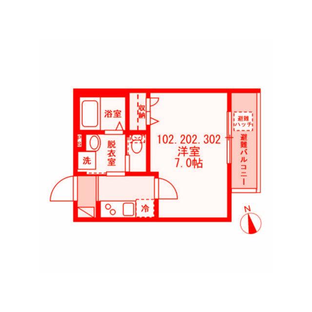 ベイルーム横須賀衣笠フロント(1K/3階)の間取り写真