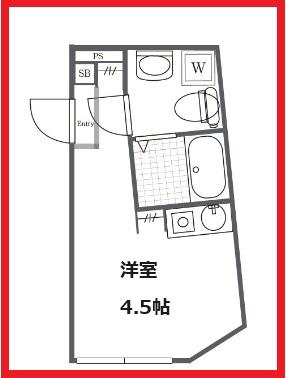 ショパン(ワンルーム/3階)の間取り写真